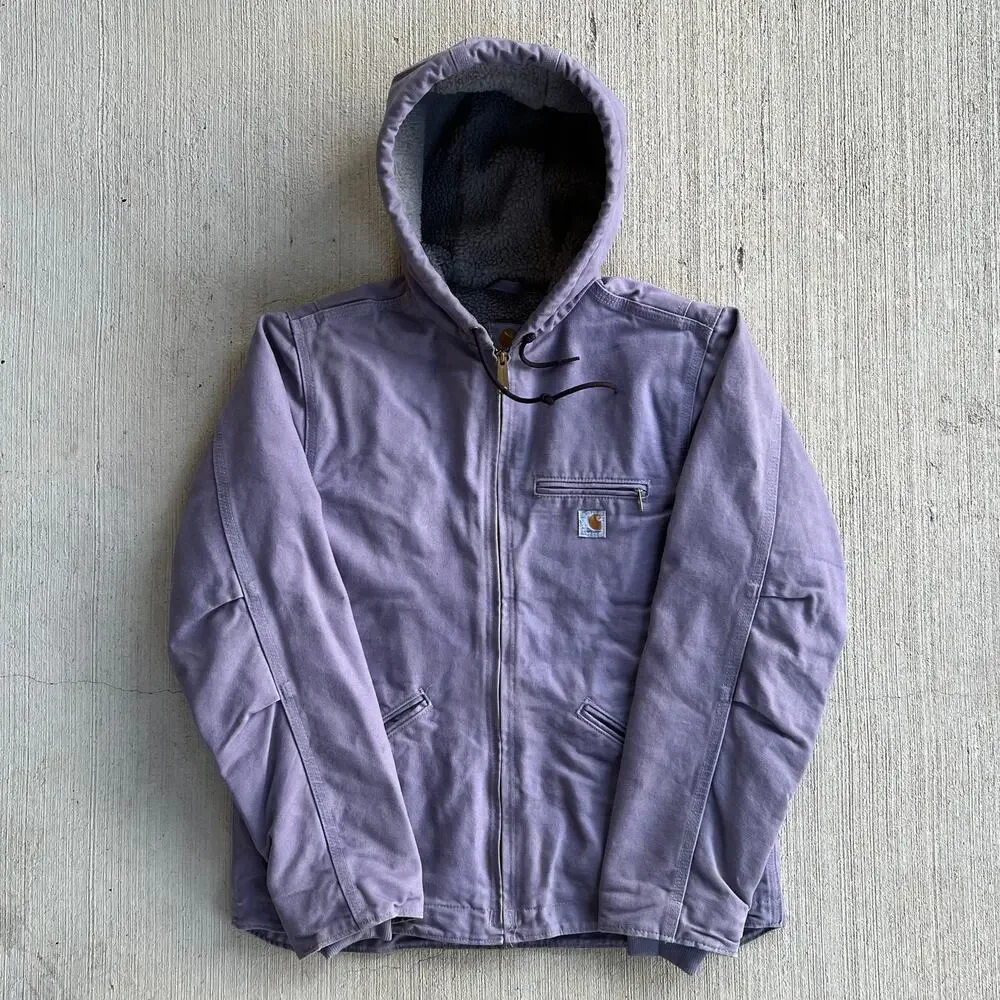 Carhartt WOMENS WJ141 purple hooded Sierra work wear jacket